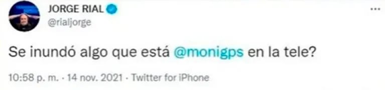 El irónico mensaje de Jorge Rial contra Mónica Gutiérrez: "¿Se inundó algo?"