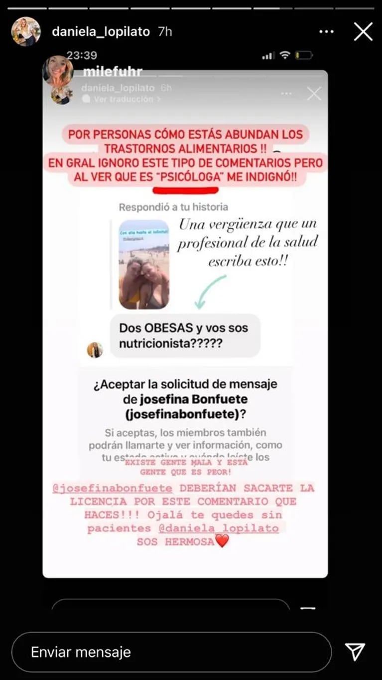 Daniela, la hermana de Luisana Lopilato, expuso la agresión de una seguidora por una foto junto a su hija: "¡Es una vergüenza!"