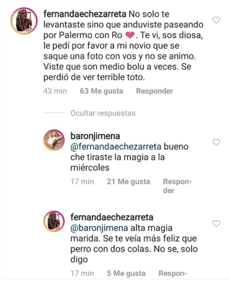 El piropo de Jimena Barón a Rodrigo Romero tras los rumores de separación