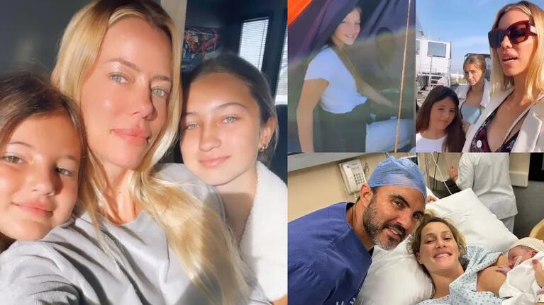 Los posteos de Nicole Neumann con sus hijas tras el nacimiento del bebé de Mica Viciconte y Cubero (Fotos: Instagram e Instagram Stories)