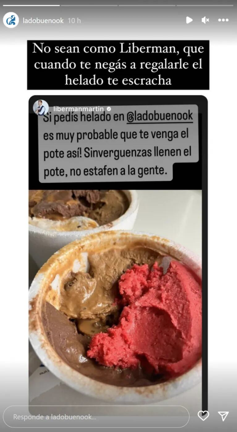 Martín Liberman pidió un canje a una marca de helados: se lo negaron, se enojó y la tienda lo escrachó en redes