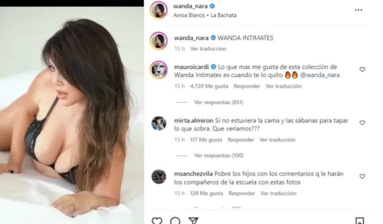 Mauro Icardi vio a Wanda Nara en ropa interior y le hizo un osado comentario