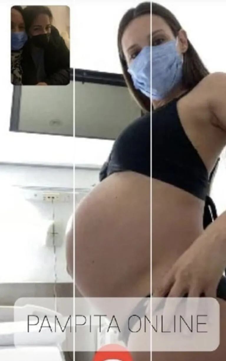 Pampita mostró las fotos de los minutos previos a dar a luz en la sala de parto: "Rober se portó divino"