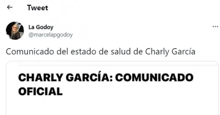 Comunicado oficial sobre la salud de Charly García, internado hace dos semanas: "Sufrió una quemadura extensa"