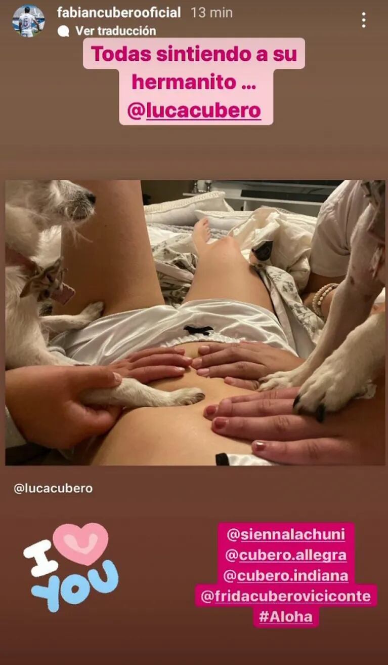 La foto más dulce de Mica Viciconte embarazada, junto a las hijas de Cubero y Nicole Neumann tocándole la panza: "Sintiendo a su hermanito"