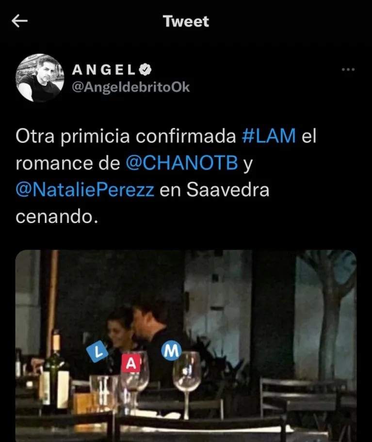 Natalie Pérez y Chano en una cena íntima: la foto que confirma el romance