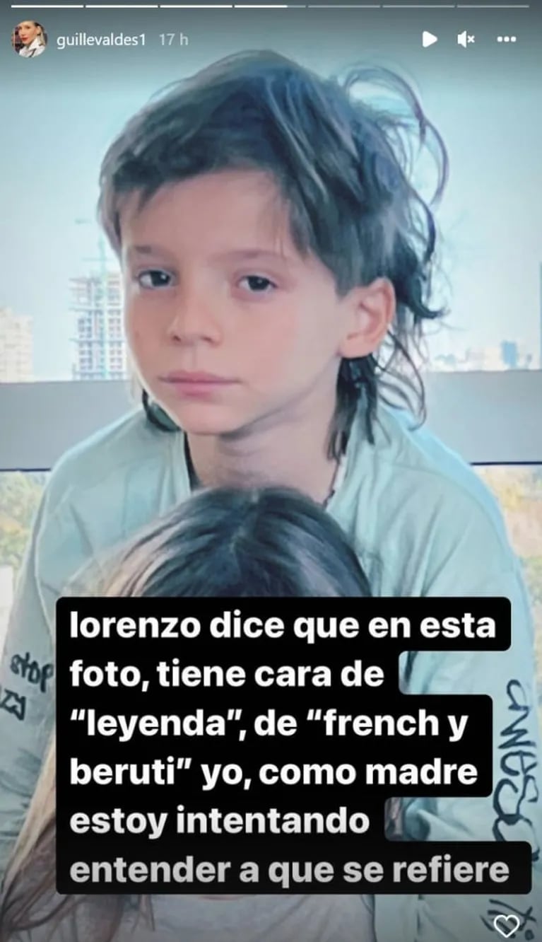 Guillermina Valdés le sacó una foto a Lolo Tinelli y recibió un desopilante comentario de su hijo