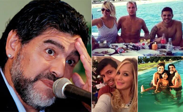 Maradona le pegó a Icardi, aclaró que no tiene problemas con el Kun Agüero y habló de su familia. (Fotos: Web)