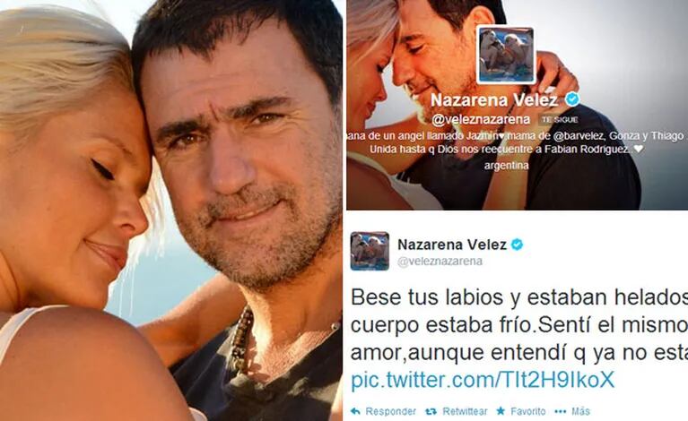 El desgarrador tweet de Nazarena Vélez. (Fotos: Twitter)