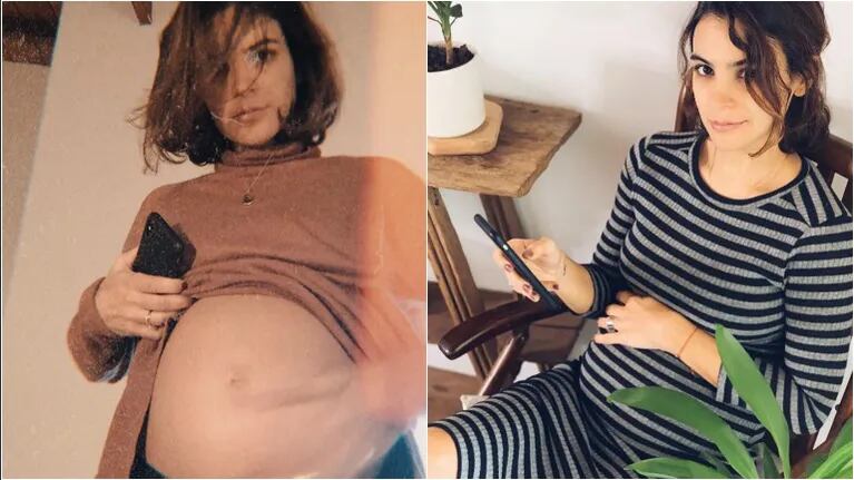 La tierna postal de Agustina Cherri luciendo su pancita de cinco meses de embarazo (Fotos: Instagram)