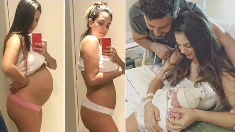 Belu Lucius lució su figura a 12 días de dar a luz a Juan Bautista, su primer hijo (Fotos: Captura de Instagram Stories e Instagram)