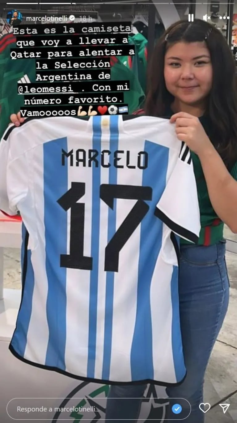 Marcelo Tinelli y Lolo mostraron las camisetas personalizadas con las que irán al Mundial