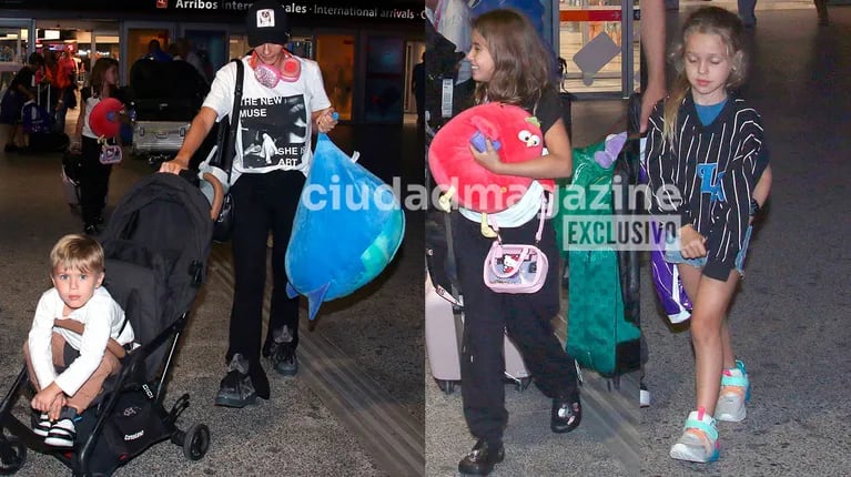 China Suárez regresó de Miami con sus hijos (Fotos: Movilpress)