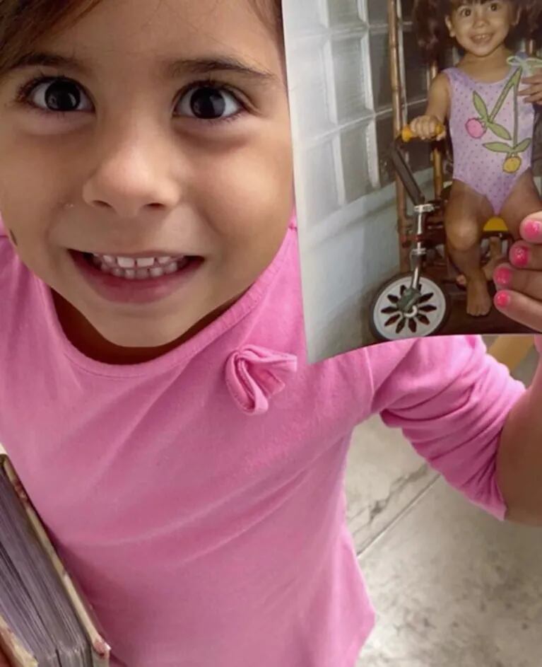 La reacción de las hijas de Cinthia Fernández al ver las fotos retro de su mamá: "¡Te parecés a Dora la exploradora!"