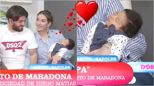 Diego Junior presentó a su primer hijo en la TV