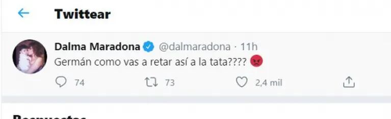 Dalma Maradona le 'marcó la cancha' a Germán Martitegui tras la filosa devolución a Claudia Villafañe "¿Cómo vas a retar así a la Tata?"