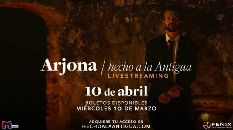 Ricardo Arjona presenta su live streaming “Hecho a la antigua” 