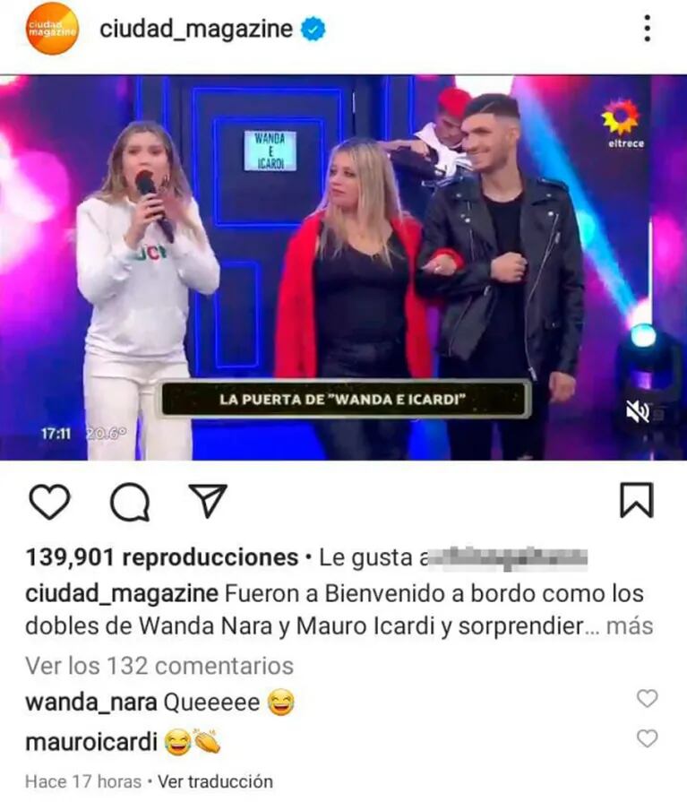 Divertida reacción de Wanda Nara y Mauro Icardi al ver a su pareja de dobles en Bienvenidos a Bordo: "¿Qué?"