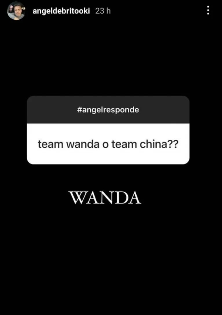 Ángel de Brito no dudó a la hora de elegir entre Wanda Nara y China Suárez