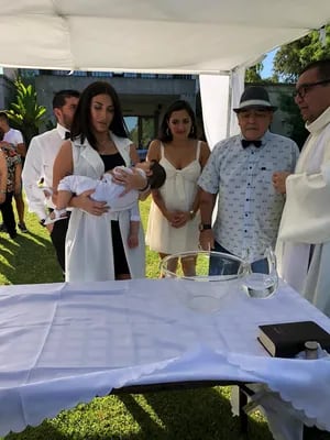 El emotivo bautismo de Diego Matías, el nieto de Diego Armando Maradona