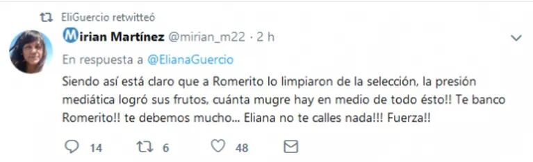 Eliana Guercio explotó tras la desafectación de Chiquito Romero del Mundial por una lesión: furiosos tweets