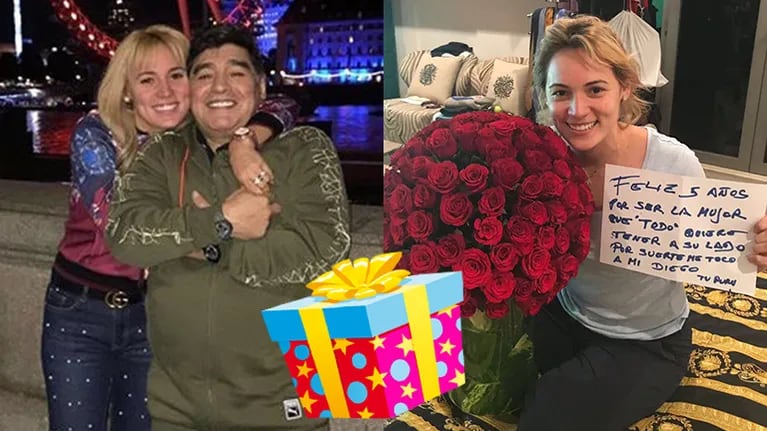 El lujoso festejo de aniversario de Diego Maradona y Rocío Oliva: mensaje de amor, sorpresa top y súper regalos