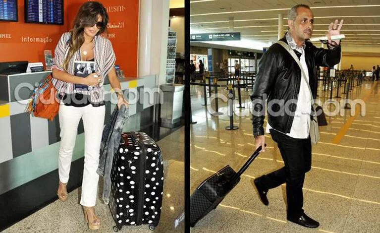 Jorge Rial y la Niña Loly en Ezeiza antes de viajar a Italia (Foto: Ciudad.com)