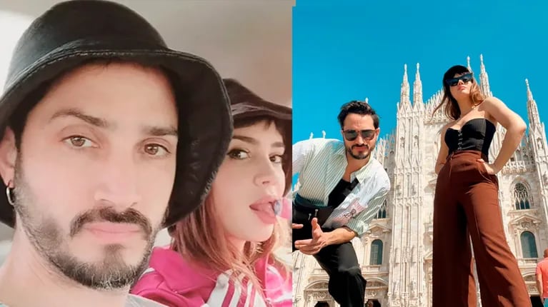 Celeste Cid y su novio Abril Sosa viajaron a Milán.