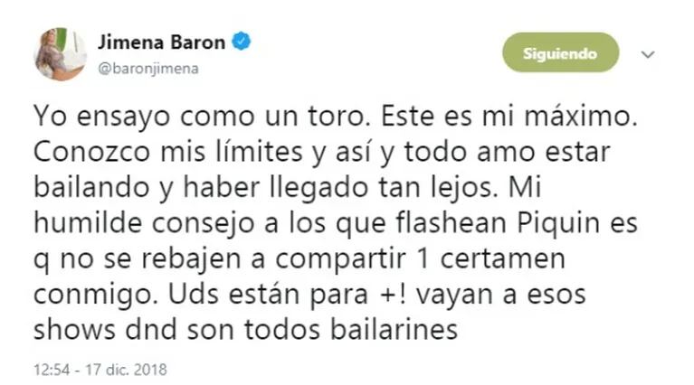Jimena Barón, a horas de las semifinales de Bailando 2018: "No me cabe hacer sentir mal a nadie"