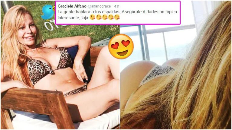 Graciela Alfano desafió las críticas con una foto súper hot (Fotos: Twitter)