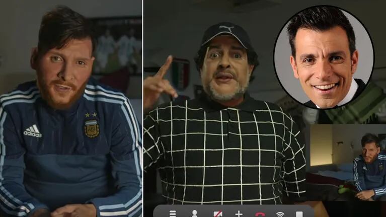 Martín Bossi se puso en la piel de Maradona y Messi (Foto: Youtube)