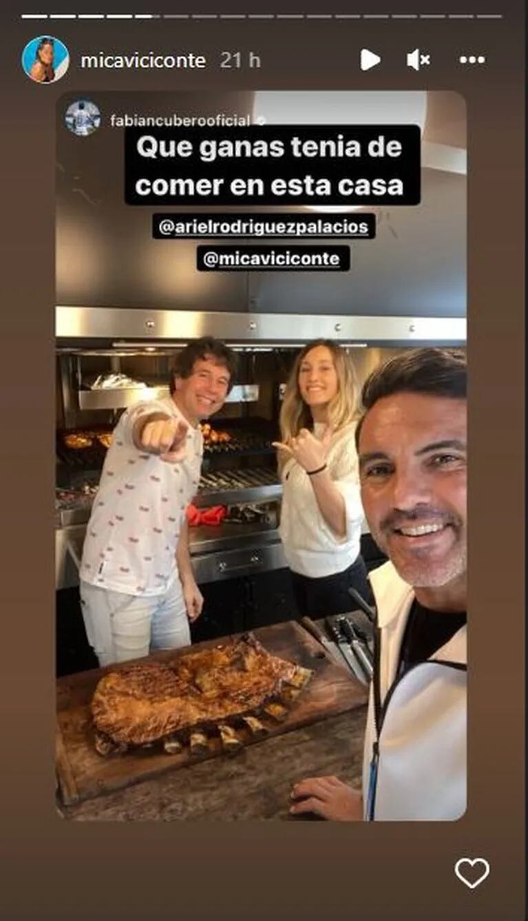 Ariel Rodríguez Palacios comió con Mica Viciconte y Fabián Cubero, en medio de rumores de mala onda