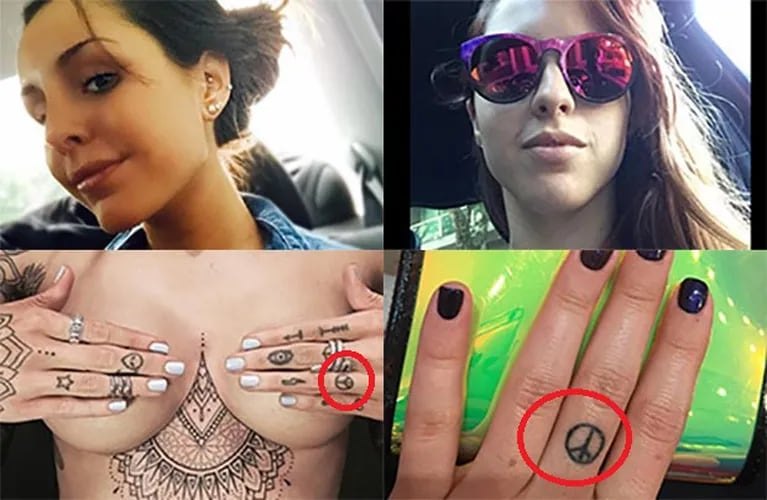 Candelaria Tinelli y Clarita Darín eligieron el símbolo de la paz en uno de sus dedos. (Fotos: Web, Twitter e Instagram)