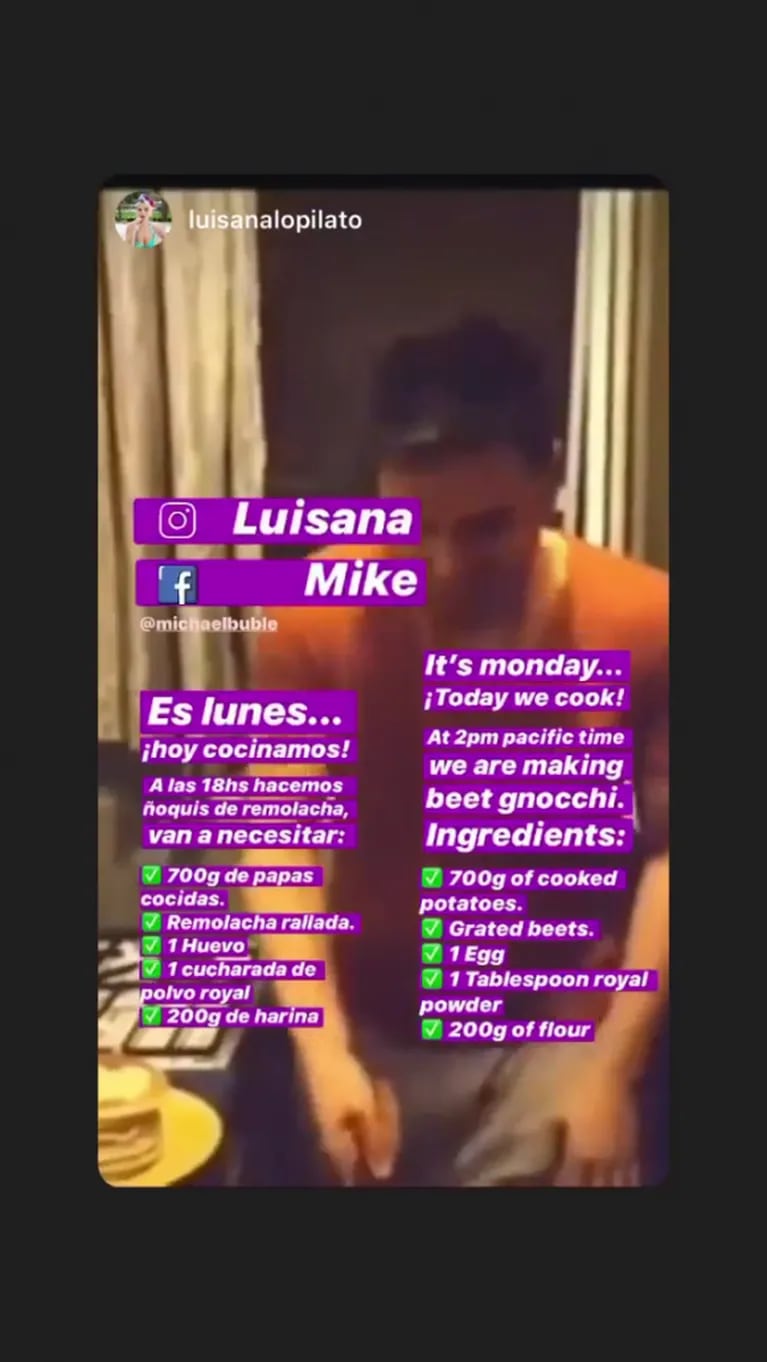 El primer posteo de Michael Bublé en Instagram, tras las acusaciones por maltrato a Luisana Lopilato