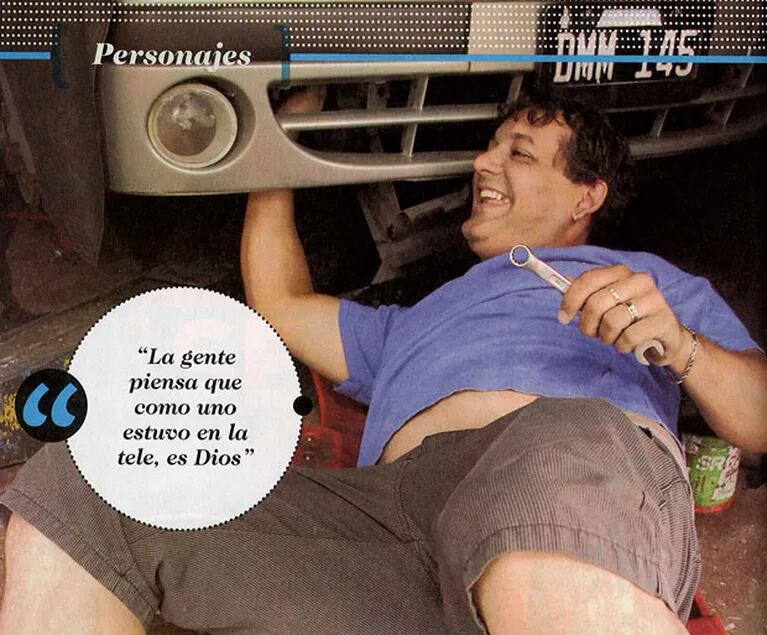 La nueva vida del ex GH Diego Leonardi como mecánico y obrero. (Foto: revista El Sensacional)
