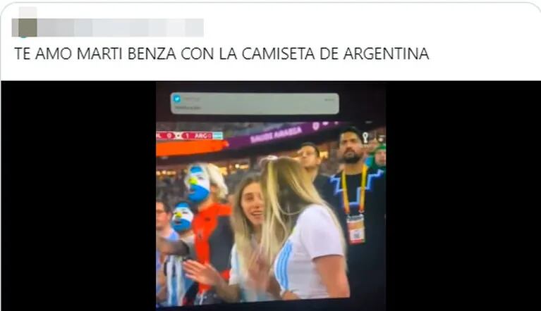 Mundial Qatar 2022: el video viral de la youtuber Marti Benza en pleno partido de Argentina y Polonia que revolucionó las redes