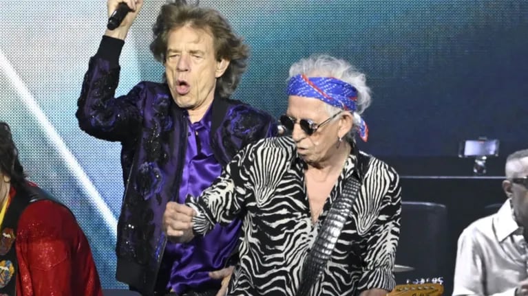 Mick Jagger y Keith Richards, en la gira europea de los Rolling Stones en 2022 (Foto AFP).