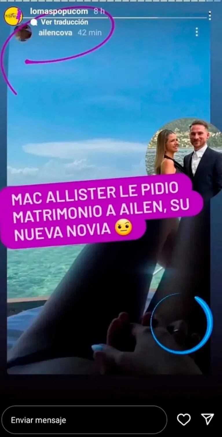 Alexis Mac Allister se comprometió con Ailén Cova a seis meses de romper con Camila Mayan