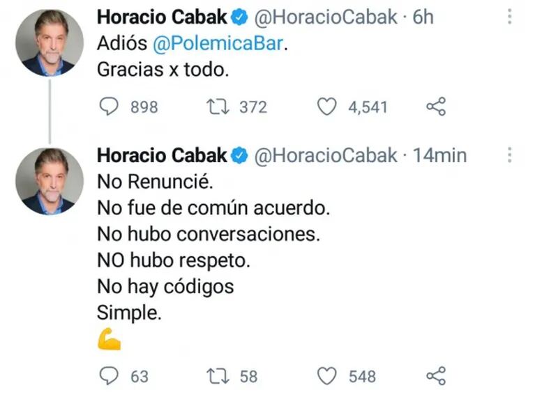 Horacio Cabak aclaró su salida de Polémica en el bar: "No renuncié, no fue de común acuerdo y no hubo respeto"
