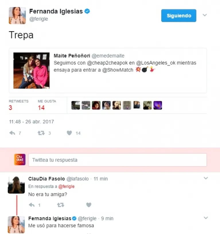 Escandalosos tweets de Fernanda Iglesias contra la novia de Fabián Doman... ¡y picante respuesta de Macarena Rawson Paz en vivo!