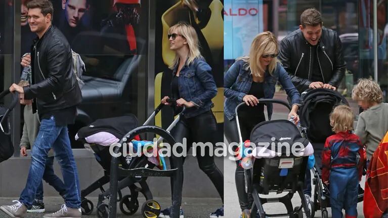 Luisana Lopilato y Michael Bublé, de paseo con sus tres hijos en Canadá (Foto: Grosby Group)