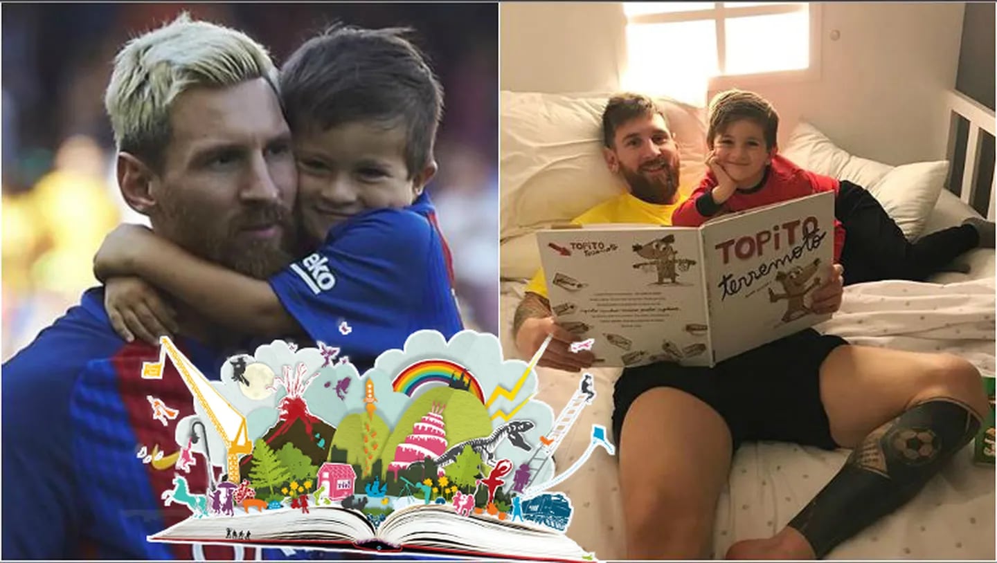 La tierna imagen de Lionel Messi leyéndole un libro infantil a su hijo sobre cómo canalizar la hiperactividad