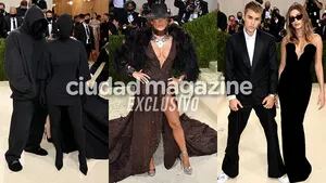 Justin y Hailey Bieber, Jennifer López, Kim Kardashian en la Met Gala 2021.