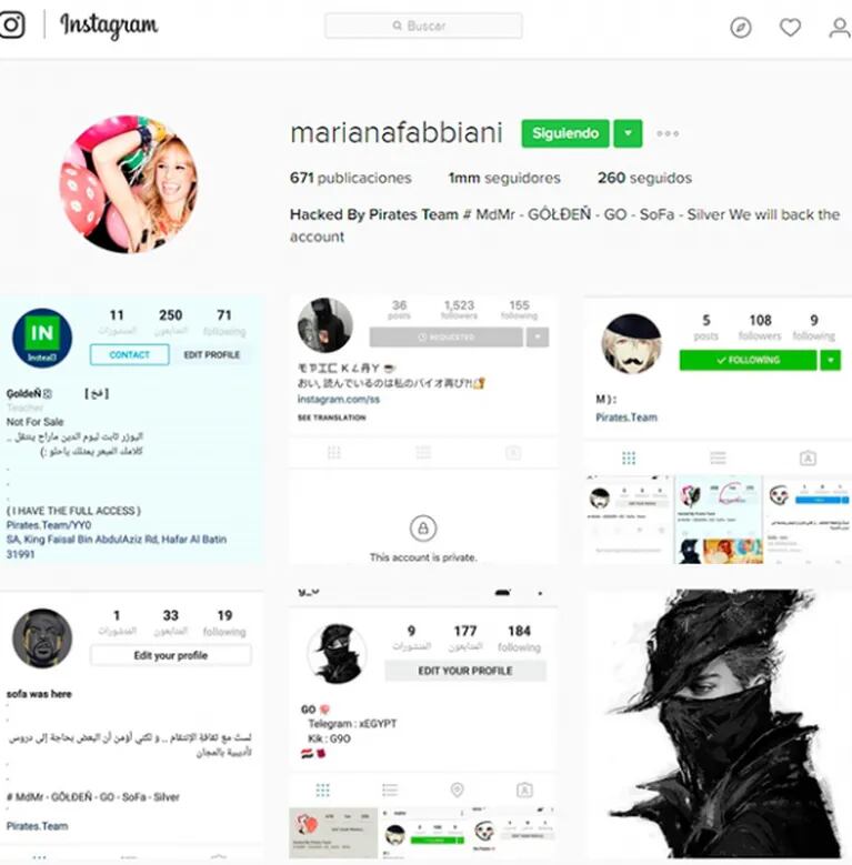 Hackearon a Mariana Fabbiani y publicaron extrañas imágenes en su Instagram: "Esas cosas no tienen nada que ver conmigo"
