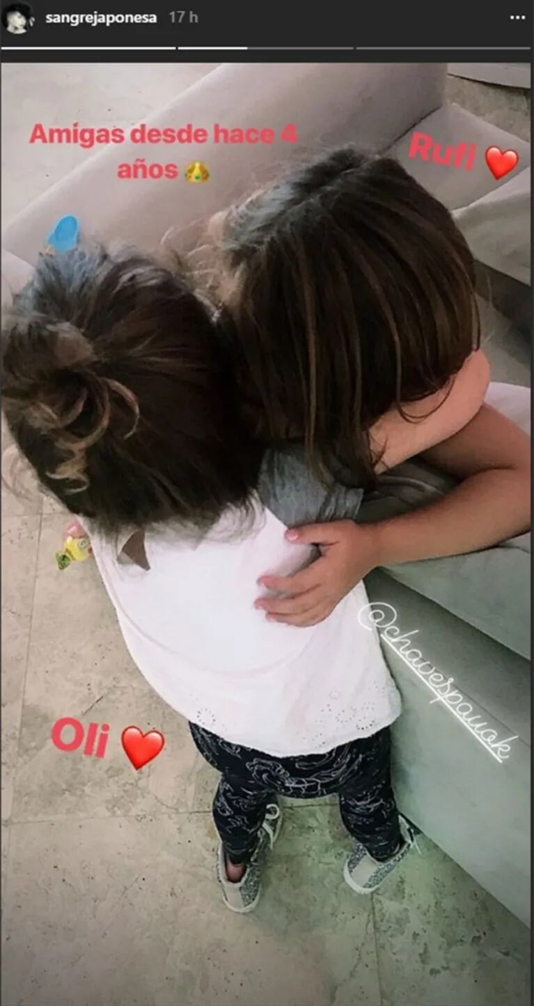 La foto súper tierna de las hijas de la China Suárez y Paula Chaves: "Amigas desde hace cuatro años"