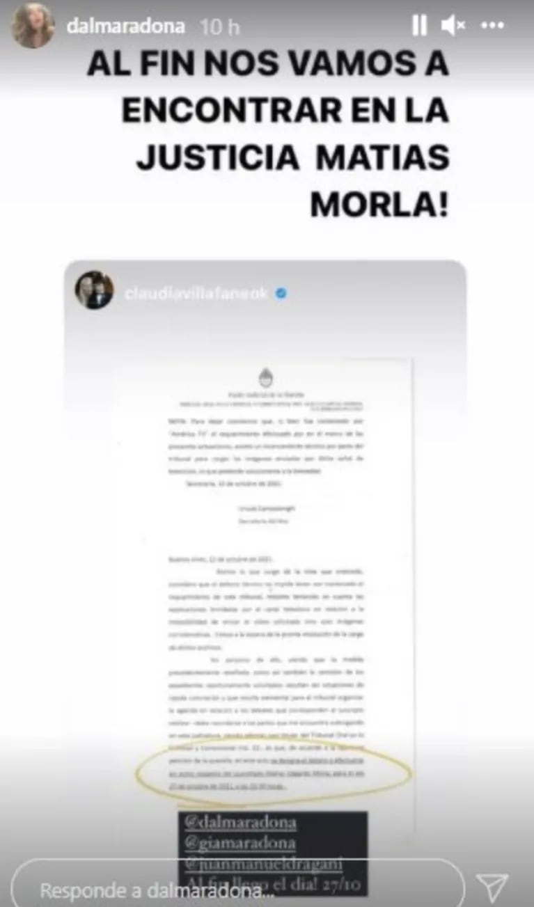 Desafiante reacción de Claudia Villafañe, Dalma y Gianinna Maradona ante el inminente cara a cara con Matías Morla: "Al fin llegó el día" 