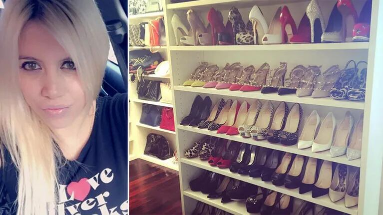 La costosísima colección con más de medio centenar de zapatos deluxe de Wanda Nara. (Foto: Instagram)