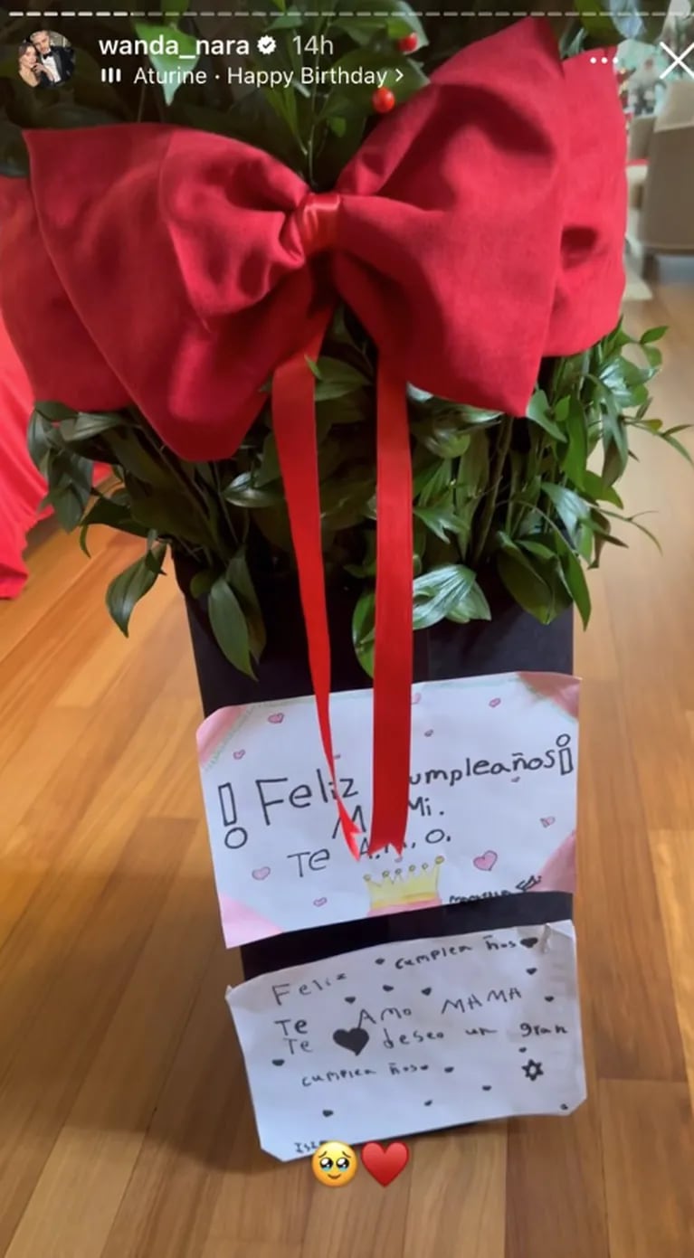 Wanda Nara mostró el impactante regalo que Mauro Icardi y sus hijas le hicieron por su cumpleaños: las fotos