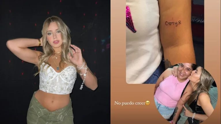 La reacción de Coty de Gran Hermano al ver a una fanática tatuarse su nombre en el cuerpo (Fotos: Instagram e Instagram Stories)