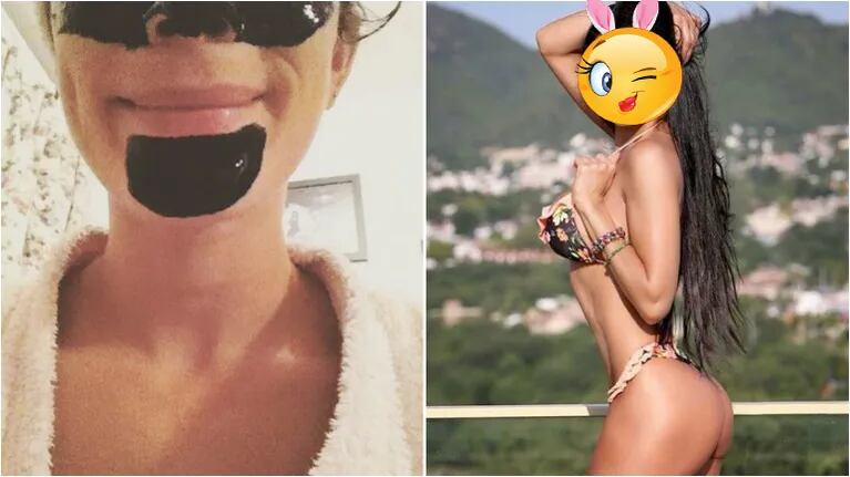  La vedette compartió una selfie con una mascarilla negra: "Día de spa"